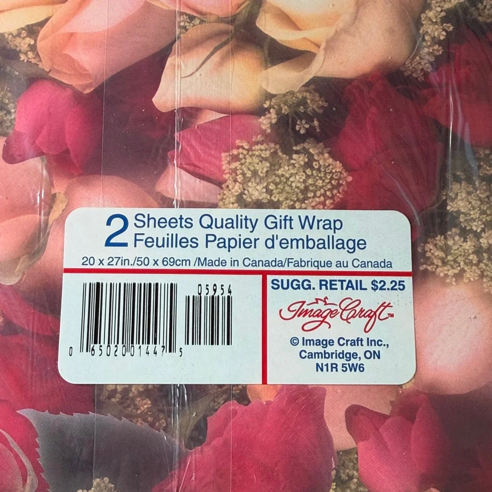 5/$25 VINTAGE Wrapping Paper Roses Flowers